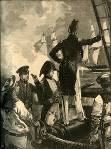 Kaptan William Walpole, Saldanhas Dükü gemilerini durduruyor, Liberal Wars, 1829 c1890. by William Heysham Overend