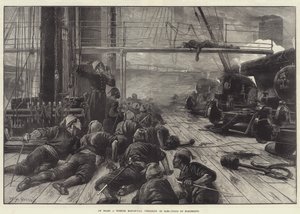 Gemide, çarpmaya hazırlanan bir Türk Savaş Adamı, Elektrikle Ateşleme by William Heysham Overend
