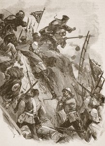 'Rogers içeri girdi, Teğmen Lenon tarafından yardım edildi', Archibald Forbes, GA Henty ve Binbaşı Arthur Griffiths'in 'Ondokuzuncu Yüzyıl Savaşları'ndan bir örnek