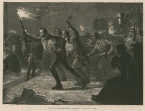 Meşale ışığında Serpantin üzerinde paten (gravür) by William Heysham Overend
