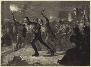 Meşale ışığında Serpantin üzerinde paten (gravür) by William Heysham Overend