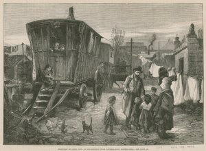 Çingene Yaşamı Eskizleri; Latimer Road, Notting Hill yakınlarında bir kamp yeri (gravür) by William Heysham Overend