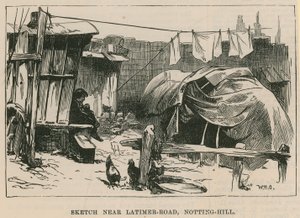 Çingene Yaşamı Eskizleri; Latimer Road, Notting Hill yakınlarında eskiz by William Heysham Overend
