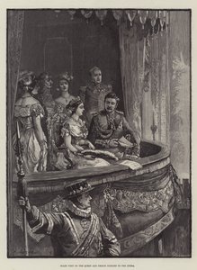 Kraliçe ve Prens Eşinin Operaya Devlet Ziyareti by William Heysham Overend