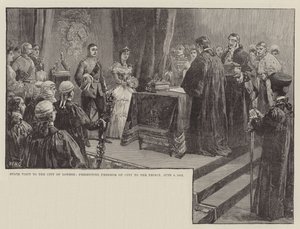Londra Şehri Devlet Ziyareti, Prense Şehir Özgürlüğünün sunulması, 8 Haziran 1863