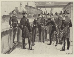 Spithead'deki Fransız Filosu, Amiral Lord Clanwilliam ve Amiral Gervais, Ateş Kraliçesi'nde buluşuyor