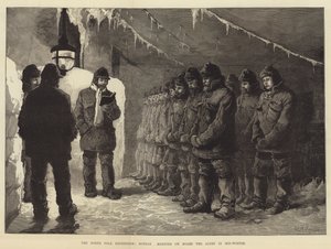 Kuzey Kutbu Seferi, Pazar Sabahı Gemide Kış Ortasında Uyarı by William Heysham Overend