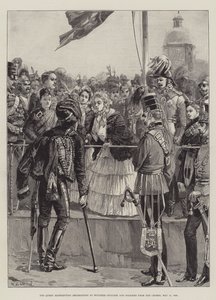 Kraliçe, Kırım'dan Yaralı Subay ve Askerlere Süslemeler Dağıtırken, 21 Mayıs 1856