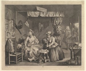 A Harlots Progress, Levha 3, Nisan 1732. by William Hogarth
