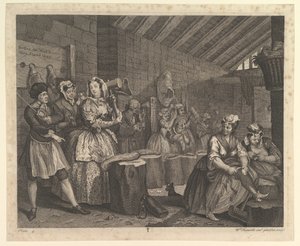 A Harlots Progress, Levha 4, Nisan 1732. by William Hogarth