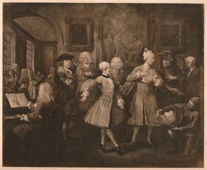 Bir Rakes İlerlemesi - 2: Levée, 1733. by William Hogarth