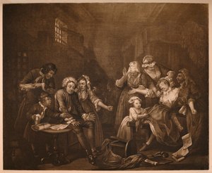A Rakes Progress - 7: Fleet Hapishanesi, 1733. by William Hogarth