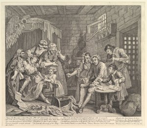A Rakes Progress, Levha 7, 25 Haziran 1735. by William Hogarth