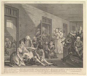 A Rakes Progress, Levha 8, 25 Haziran 1735. by William Hogarth