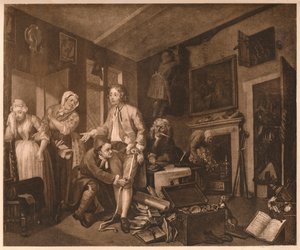 A Rakes Progress, sahne I, 1735 by William Hogarth