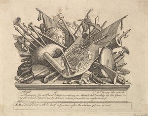 Silah, Müzik Aletleri vb., Mart 1749-50. by William Hogarth