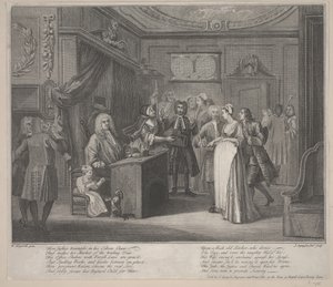 Mezar Vatandaşına Çocuk Yemin Eden Bir Kadın, c.1730-35 (gravür) by William Hogarth