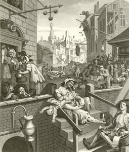 Bira Sokağı ve Cin Yolu by William Hogarth