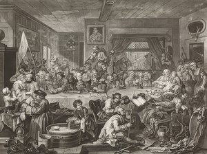 Bir Seçimin Dört Baskısı / Genel Seçimler. Sayfa 1: Bir Seçim Eğlencesi. 1755 by William Hogarth