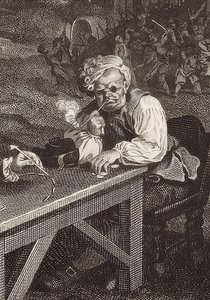 Bir Seçimin Dört Baskısı / Genel Seçimler. Sayfa 2: Oyların Toplanması / Oyların Toplanması (detay, ayrıca bkz. resim numarası 51281). 1757 by William Hogarth