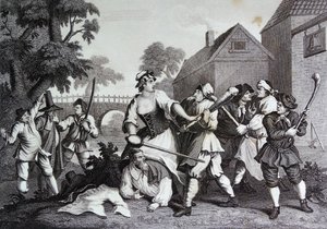 Samuel Butler'ın 'Hudibras' adlı eserinin ön kapağı by William Hogarth