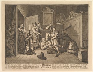 Hudibras, Samuel Butlers için On İki Büyük Çizimi Öğrendi Hudibras, Levha 9, 1725-68. by William Hogarth