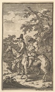 Hudibras, Samuel Butlers için On Yedi Küçük Resimden Sallying Hudibras, no..., 1721-26. by William Hogarth