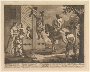 Hudibras Muzaffer Samuel Butlers için On İki Büyük Resim Hudibras, Levha 4, 1725-68. by William Hogarth