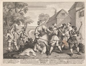 Hudibras, Trulla tarafından mağlup edildi by William Hogarth