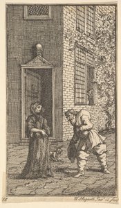 Hudibras Dul Kadını Seviyor Samuel Butlers için On Yedi Küçük Resim Hudibras..., 1721-26. by William Hogarth