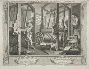 Sanayi ve Aylaklık: Çırak Kardeşler Tezgahlarında by William Hogarth