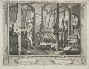 Sanayi ve Aylaklık: Tezgahlarında Arkadaş Prentices, 1747. by William Hogarth