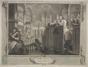 Sanayi ve Aylaklık: Bir Hıristiyanın Görevini Yapan Çalışkan Çırak, 1747. by William Hogarth