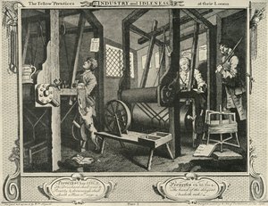 Bir Dokumacı Atölyesinin İçi, 1747, 1925. by William Hogarth