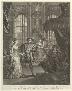 Kral Sekizinci Henry ve Anna Bullen, M.Ö. 1728. by William Hogarth