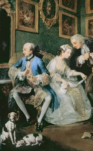 Bir Modda Evlilik: I - Evlilik Anlaşması, c.1743, tuval üzerine yağlı boya, 62692 detayı by William Hogarth
