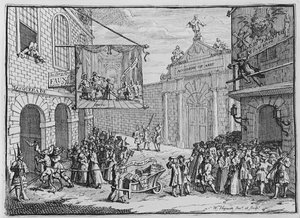 Masquerades and Operas, Burlington Gate, 1724  by William Hogarth
