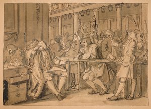 Sanayi ve Aylaklık için Eskiz - Plaka X, 1747 by William Hogarth