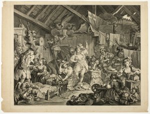 Bir Ahırda Giyinen Yürüyen Aktrisler by William Hogarth