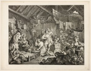 Bir Ahırda Giyinen Yürüyen Aktrisler by William Hogarth