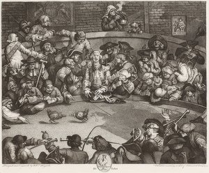 Kokpit / Der Hahnenkampfplatz. 1759 by William Hogarth