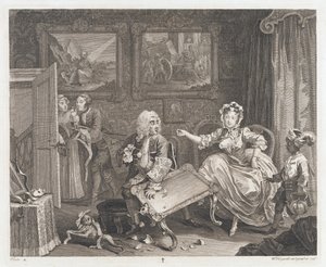 Harlot, tasarlanmış bir Koruyucu Bulur 1732, basılmış 1744 (Germe ve gravür) by William Hogarth