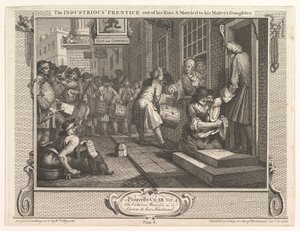 Çalışkan Çırak Zamanının Dışında ve Ustasının Kızıyla Evli..., 30 Eylül 1747. by William Hogarth