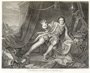 Oyuncu David Garrick, Richard III rolünde, 1746 by William Hogarth