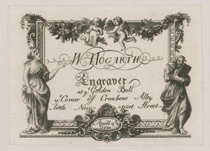 W Hogarth için ticaret kartı by William Hogarth