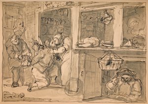 Sanayi ve Aylaklık için kullanılmayan çizim, 1747. by William Hogarth