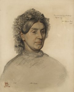 Bayan Thomas Combe (1806-1893) (kırmızı ve siyah tebeşir) by William Holman Hunt