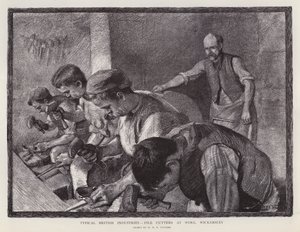 Eğe kesiciler iş başında, Wickersley, Güney Yorkshire (lito) by William Holt Yates (after) Titcomb