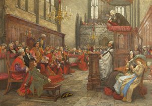 John Wesley preaching before the Mayor and Corporation of Bristol by William Holt Yates Titcomb