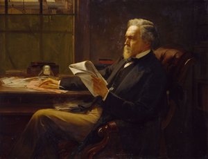 George Jacob Holyoake 1817-1906 portresi. by William Holyoake